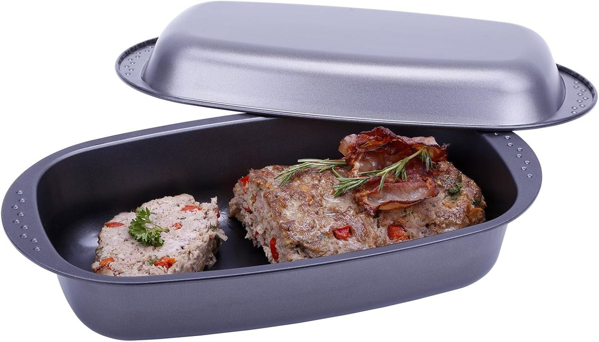 Chg 9942-04 Bratenform Mit Deckel, Antihaftbeschichte, Anthracite-Metallic, 37 X 20 X 7 Cm Baking molds and trays Naty Shop