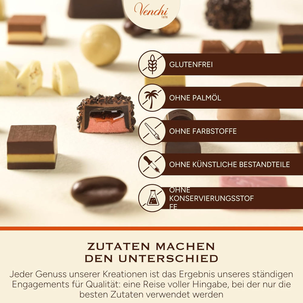 Venchi - Chocolate bars with milk and hazelnuts - 70% sugar - Pralines with PGI Piedmont whole hazelnuts, 1 kg - Gluten free