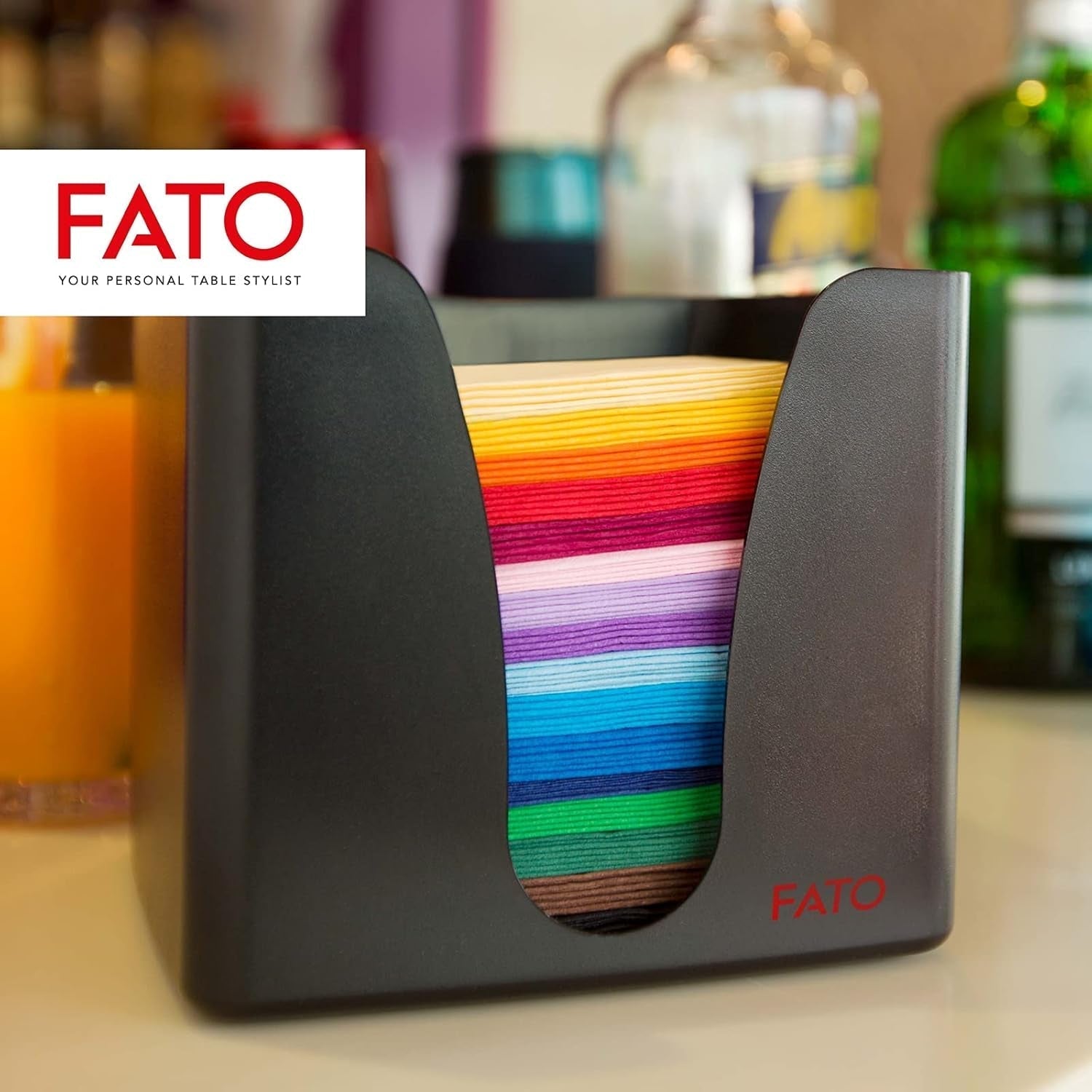 , Șervețele de hârtie de unică folosință, ideale pentru aperitive și cocktailuri, pachet de 100 de șervețele, dimensiune 24X24, 4 straturi, 2 straturi, culoare galbenă, 100% hârtie din celuloză pură, certificate Fsc (pachet de 3)