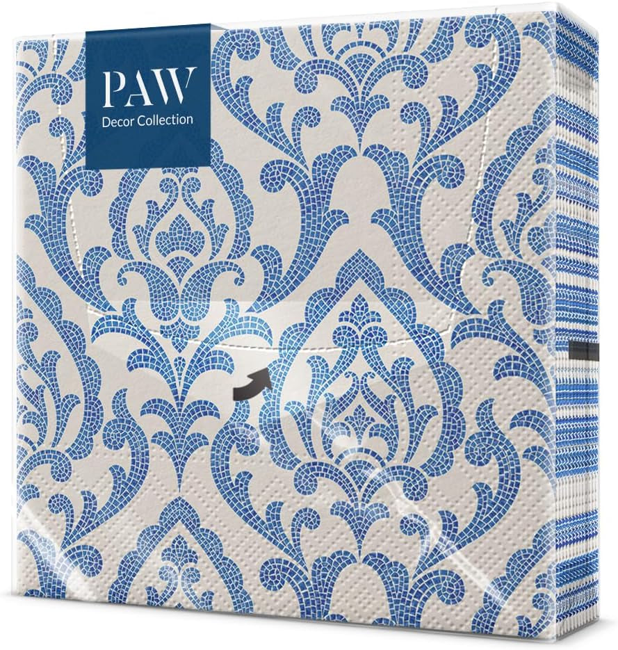 PAW - Șervețele gofrate 3 straturi (33 X 33 Cm) I 20 bucăți I Perfect pentru zile de naștere, petreceri, nunți, comuniuni, sărbători I Decorațiuni de masă Șervețele din hârtie texturată I Inspirație modernă (Hortensia)