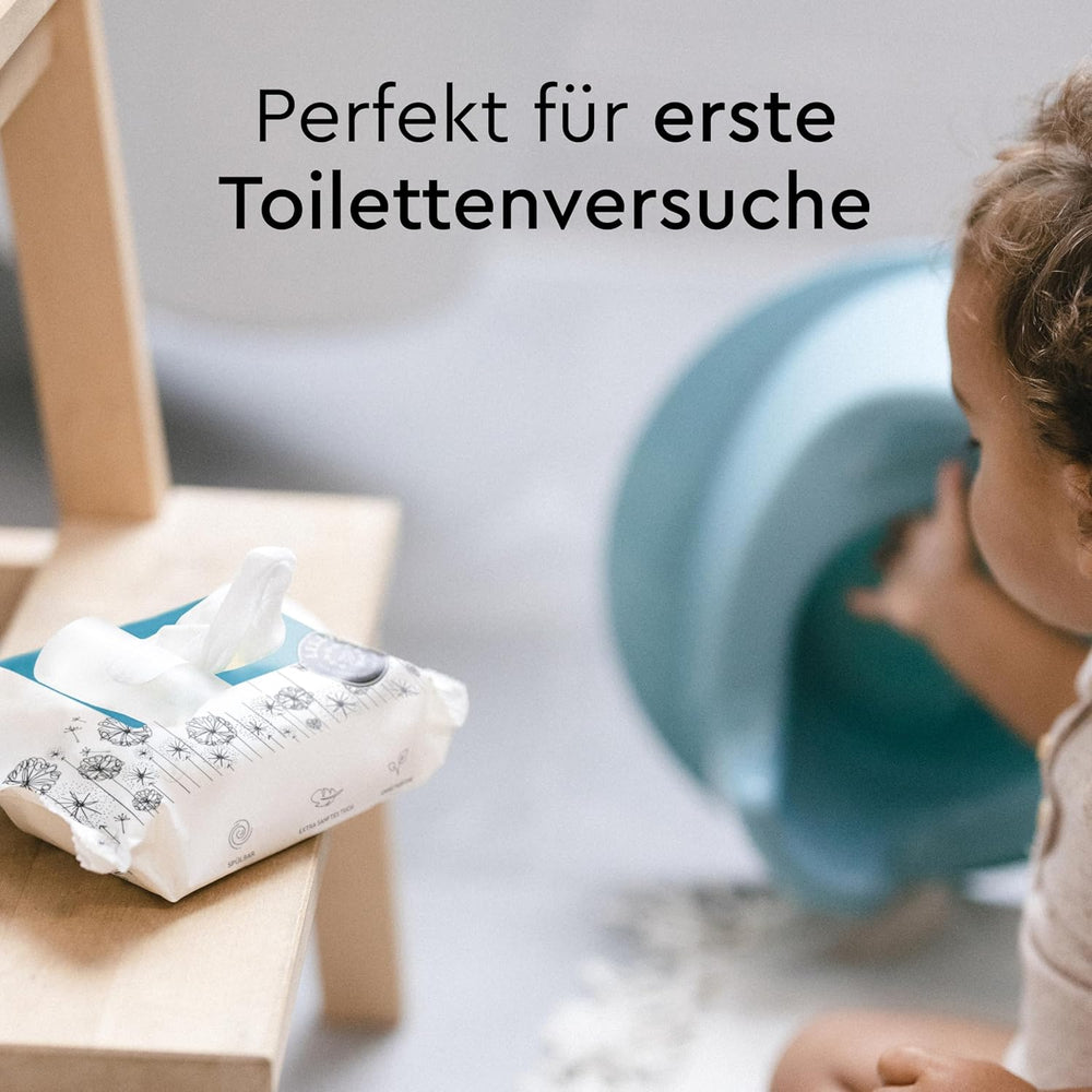 LILLYDOO Toilet Wet Wipes 720 Pcs (12 x 60) 100% Plastic Free Flushable Wipes Fragrance Free