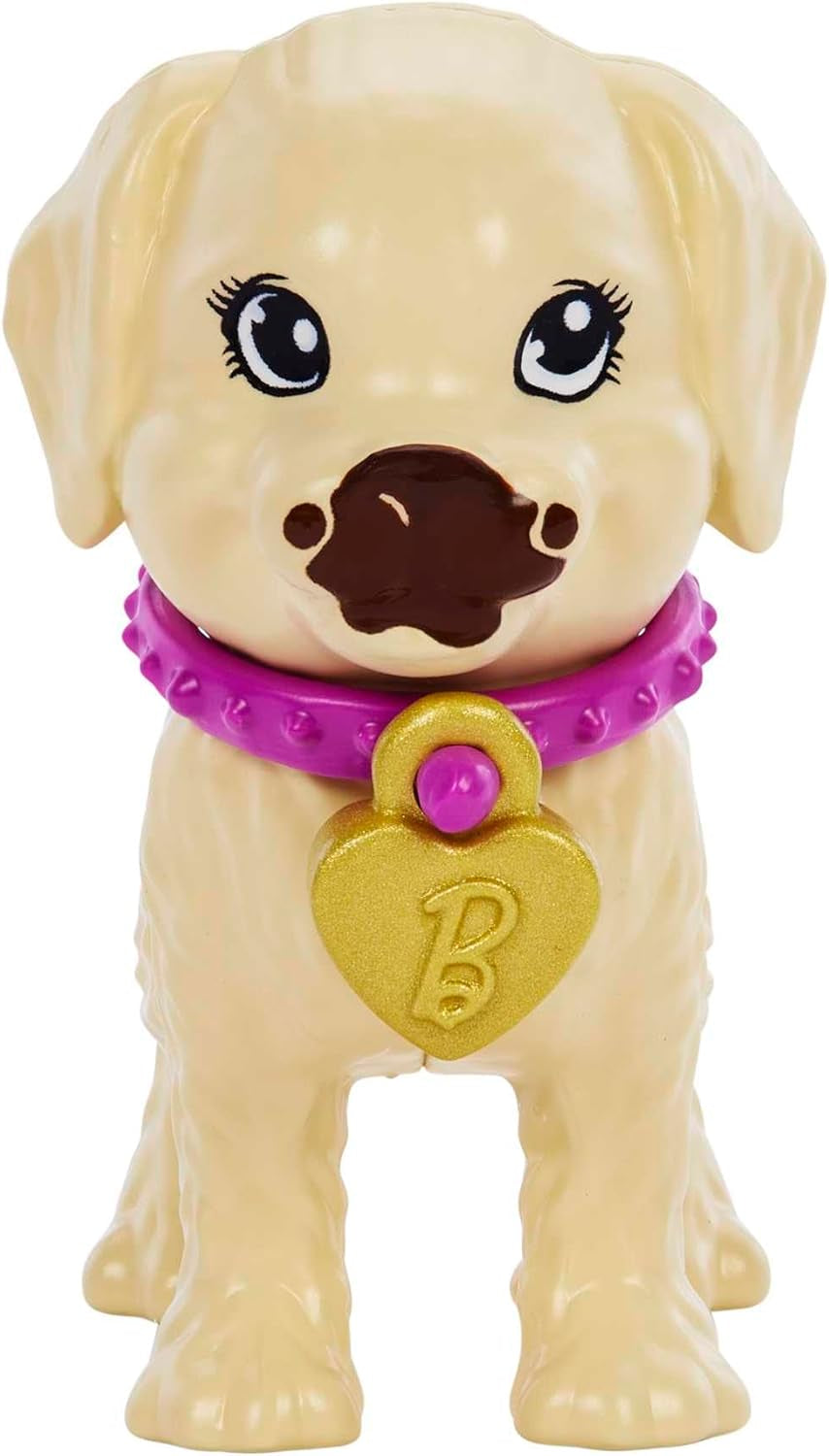 Adopție Cățeluș Barbie - Păpușă și 2 căței, cu certificate de adopție, efect de schimbare a culorii, cușcă și accesorii, pentru copii cu vârsta de 3 ani și peste, 86 HKD