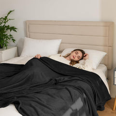 Good Nite Cozy Blanket Fluffy Blanket Bed Blanket Sofa Blanket XL Living Blanket Fleece Blanket 150X200Cm Black Soft Warm Blankets Fluffy Blanket Beds and Blankets Good Nite
