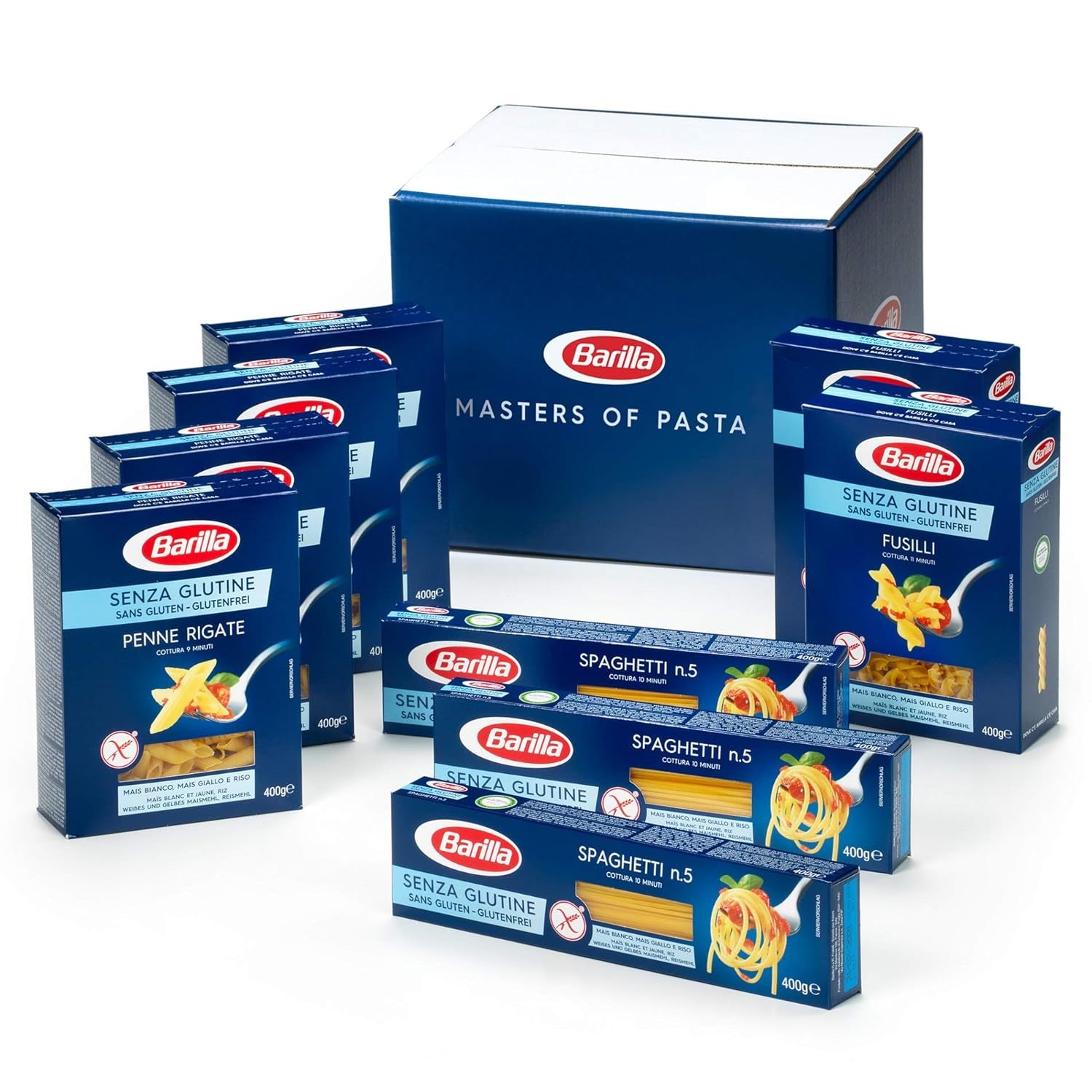 Gluten-free Barilla Fusilli pasta made from delicious corn and rice - perfect for people with celiac disease or gluten intolerance 400g