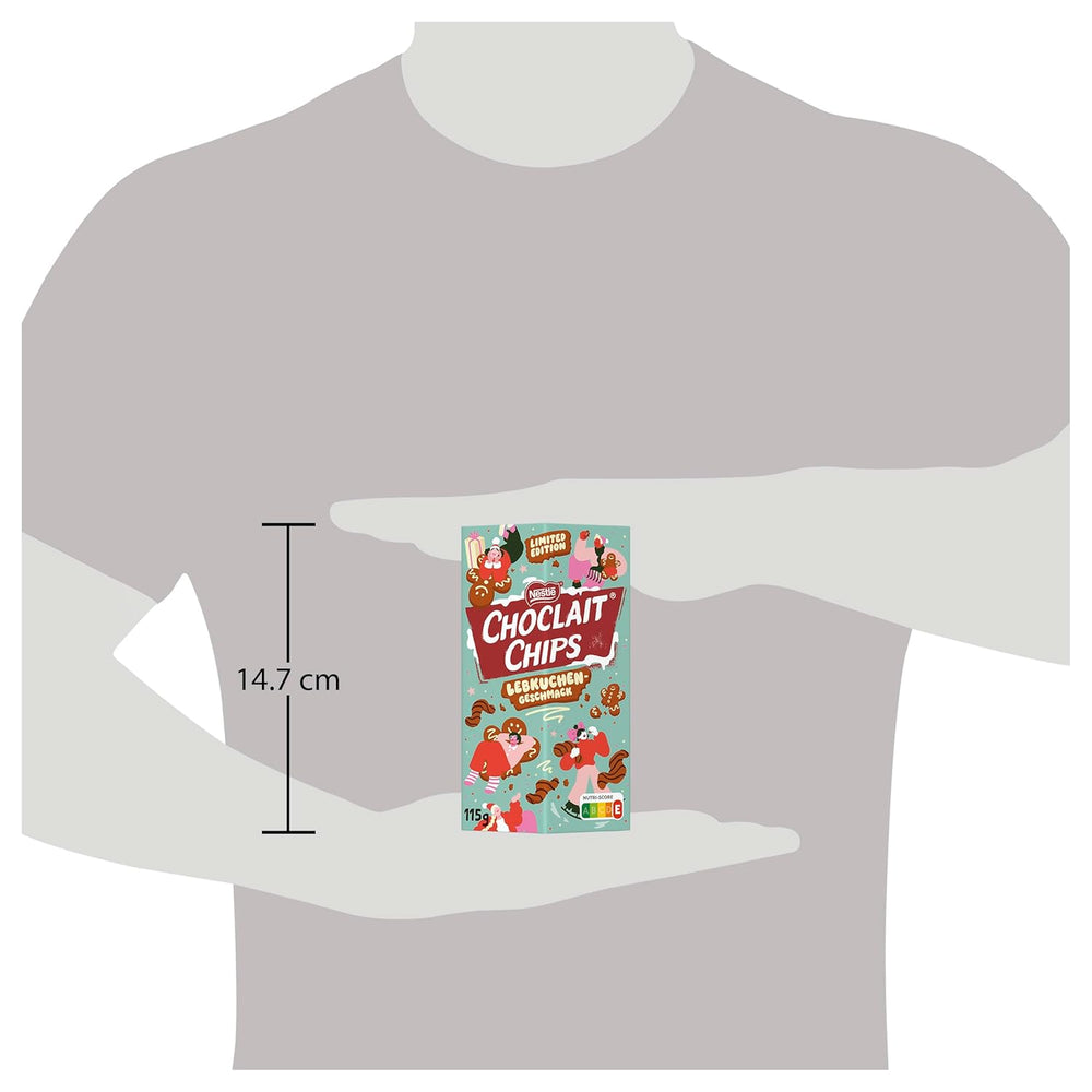 Nestlé Gingerbread, a delicious and crunchy snack with gingerbread flavor, covered in milk chocolate and refined with decorative stripes of dark chocolate, 1 pack (1 x 115g)