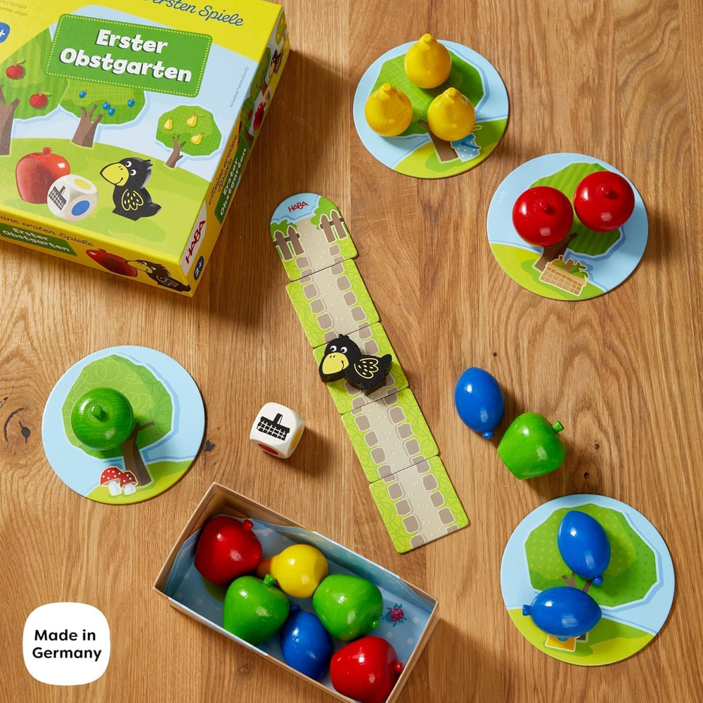 HABA First Orchard – My First Games: Board and family game about colors and shapes, Classic wooden toy for toddlers from 2 years old – 1004655001