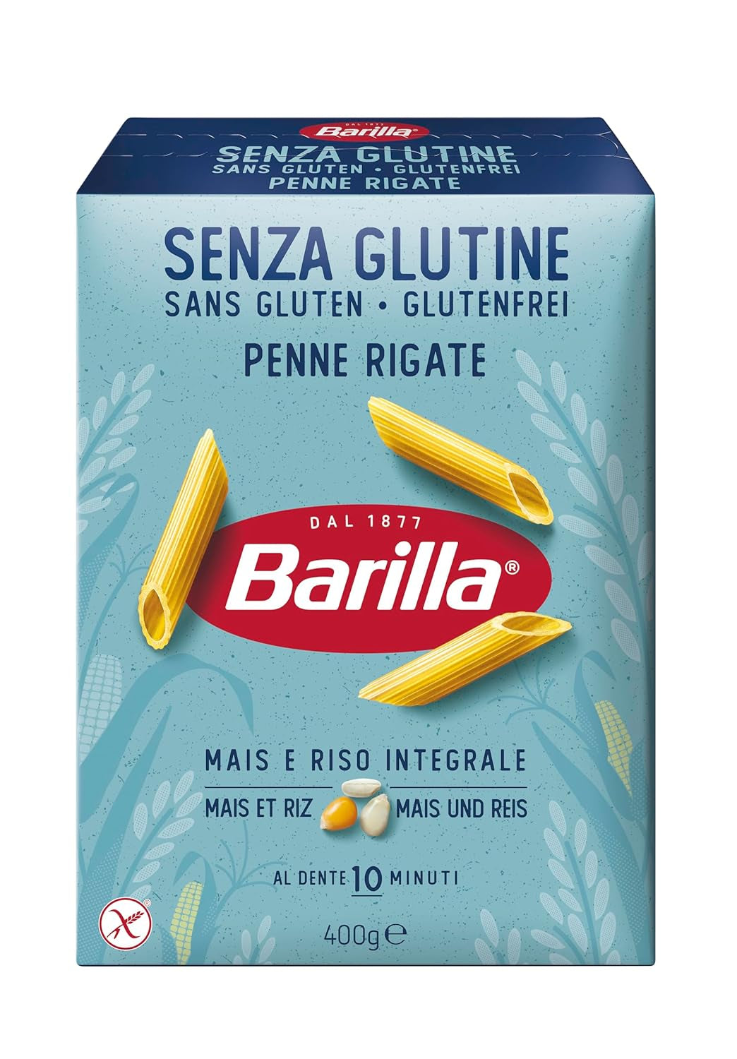 Barilla Penne Rigate gluten-free pasta made from delicious corn and rice - perfect for people with celiac disease or gluten intolerance (14 x 400g)