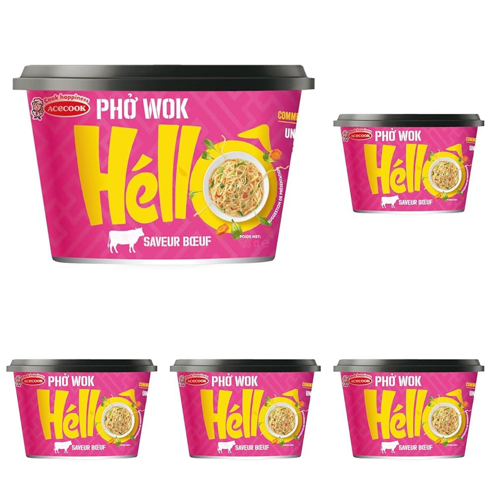 HELLO PHO WOK instant rice noodles, beef - 1 x 76 g