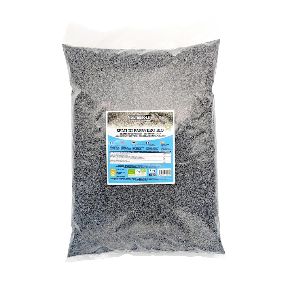 Organic Poppy Seeds 3kg, Nutrient Rich Organic Poppy Seeds, Ideal for Cooking and Eating, Convenient Size