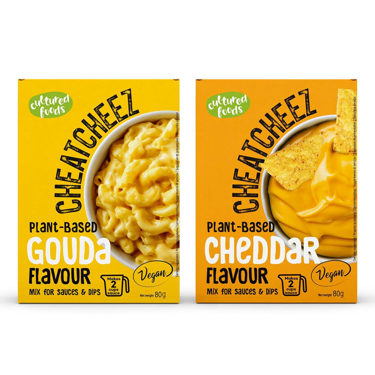 Cultured Foods Veganer Käse Käseersatz Laktosefrei Glutenfrei 2-er Set Gouda Und Cheddar CHEATCHEEZ