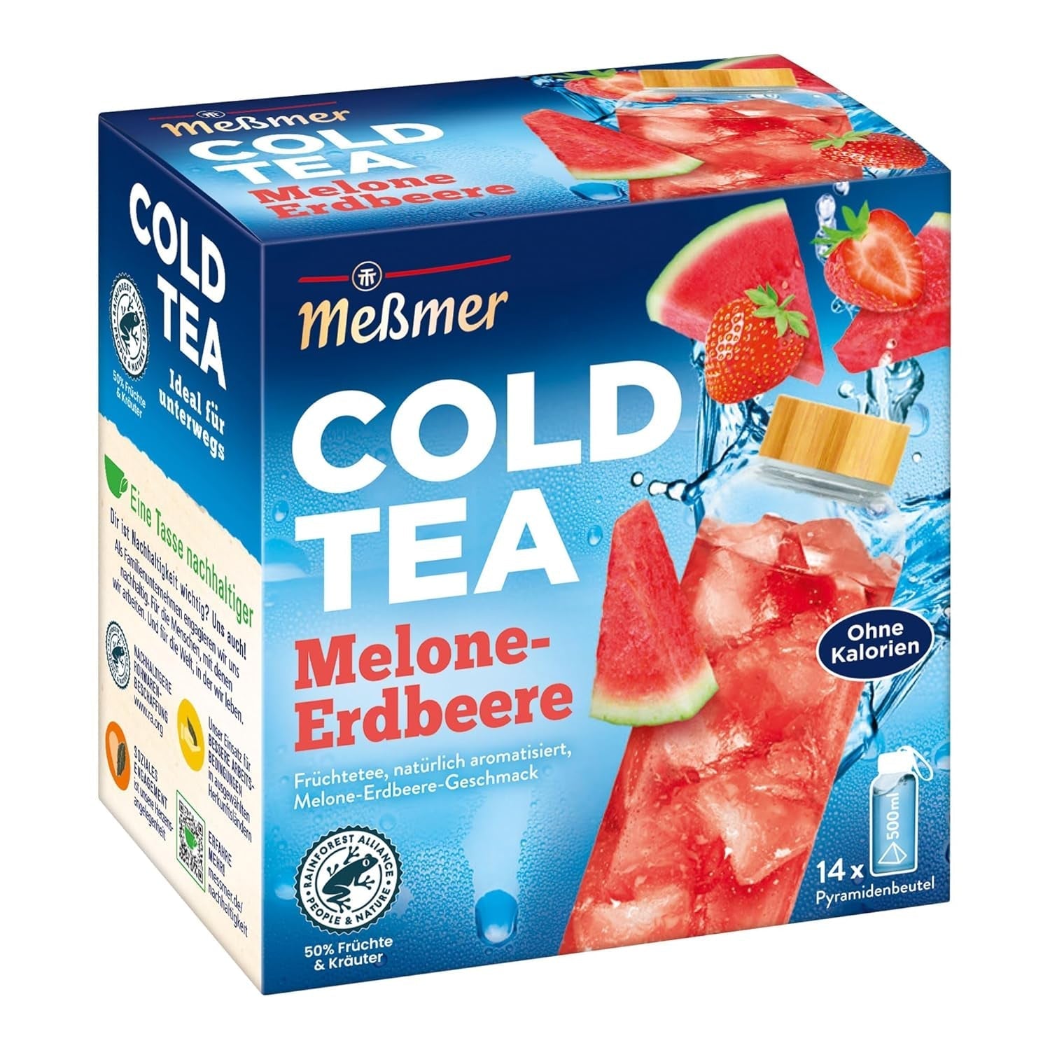Meßmer Cold Tea Sommer-Beere | 14 pliculețe piramidale | Fără gluten | Fără lactoză | Vegan