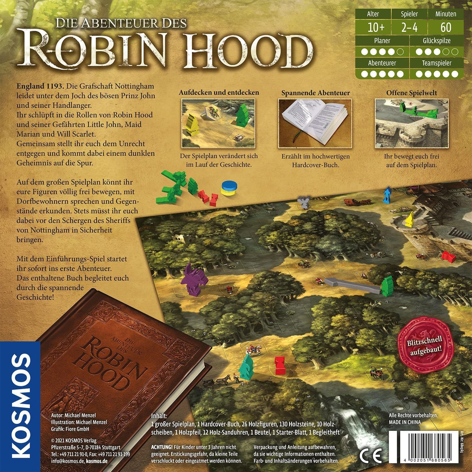 KOSMOS 680565 The Adventures of Robin Hood, Nominated for Game of the Year 2021, Cooperative Adventure Game for the Whole Family, Board Game for 2-4 Players Ages 10+