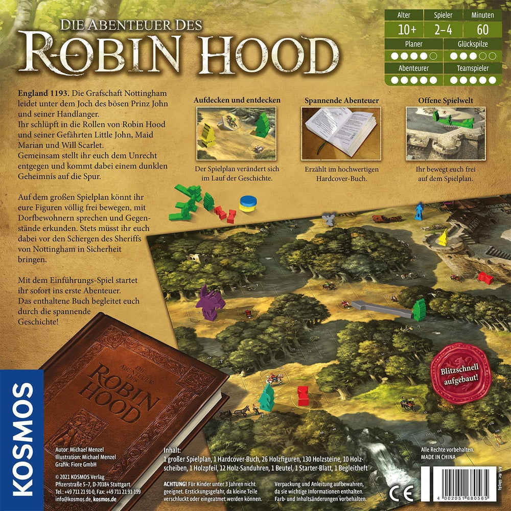 KOSMOS 680565 The Adventures of Robin Hood, Nominated for Game of the Year 2021, Cooperative Adventure Game for the Whole Family, Board Game for 2-4 Players Ages 10+