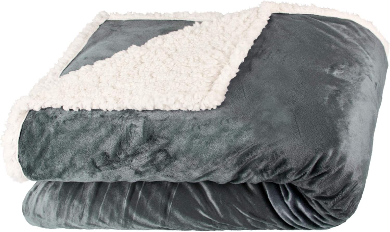 Aqua-Textil Fluffy cuddly blanket 150 X 200 Cm Gray White Melange Plush TV Blanket Bedspread Sherpa Fleece Oeko-Tex Ottawa Beds and Blankets Besuche den aqua-textil-Store Gray White Nicki Comfortable Blanket 150 X 200 Cm