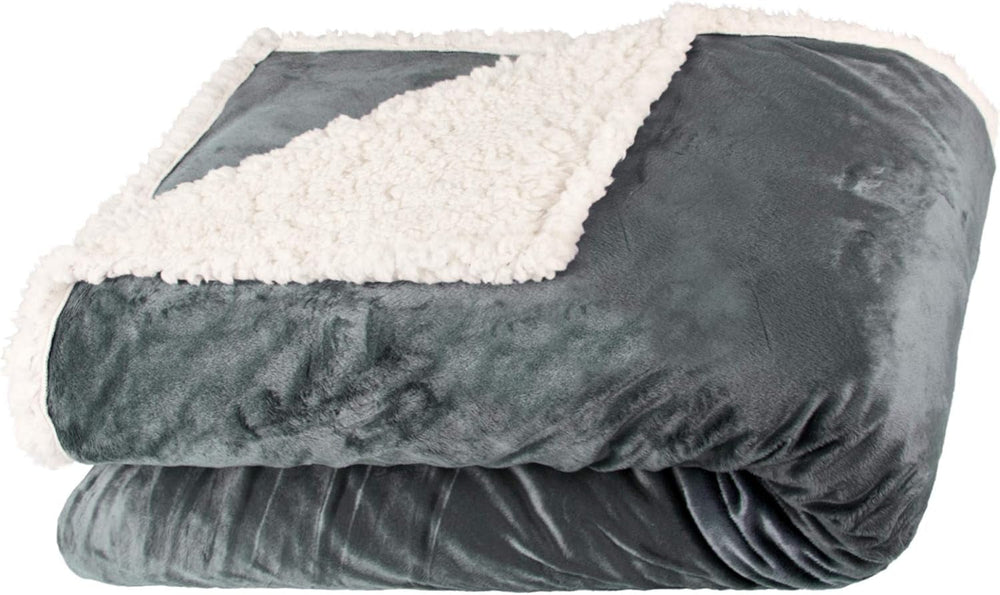 Aqua-Textil Fluffy cuddly blanket 150 X 200 Cm Gray White Melange Plush TV Blanket Bedspread Sherpa Fleece Oeko-Tex Ottawa Beds and Blankets Besuche den aqua-textil-Store Gray White Nicki Comfortable Blanket 150 X 200 Cm