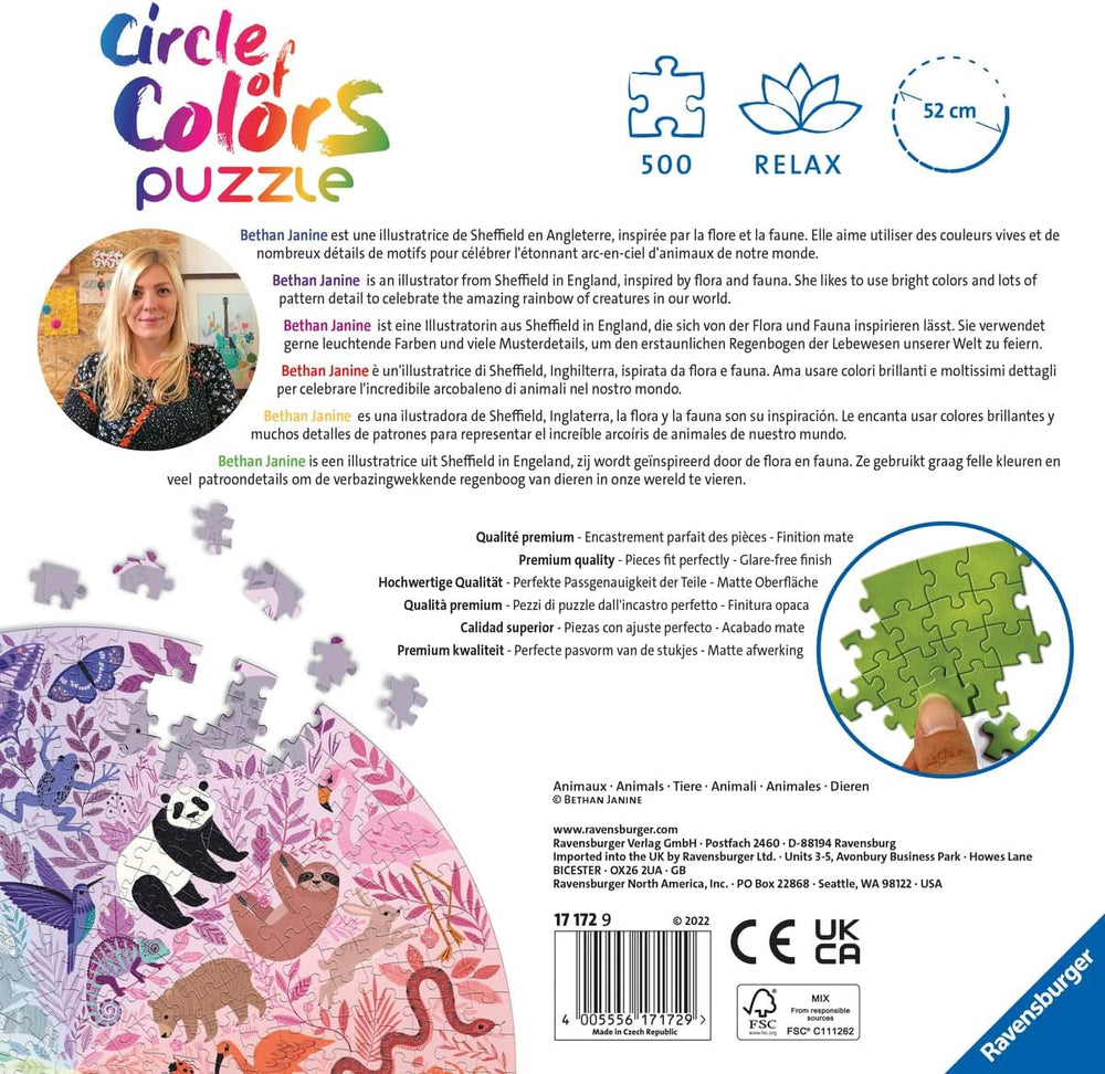 Ravensburger Puzzle 17172 Circle of colors - Animals 500 pieces Puzzle Naty Shop