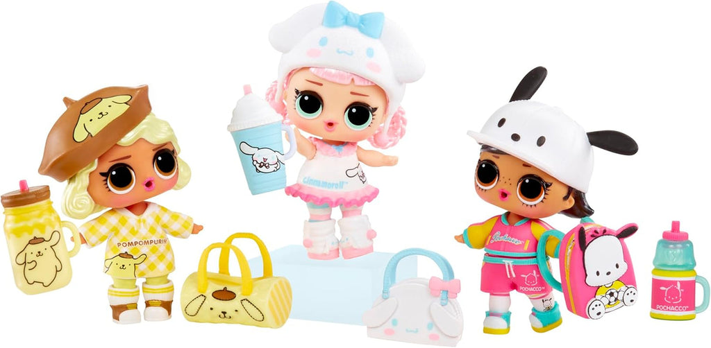 L.O.L. Surpriză! Loves Hello Kitty and Friends - 1 păpușă cu 7 surprize, Selecție aleatorie, 8 tots de colecționat, Cadou pentru copii cu vârsta peste 4 ani, Roz Papusi Naty Shop