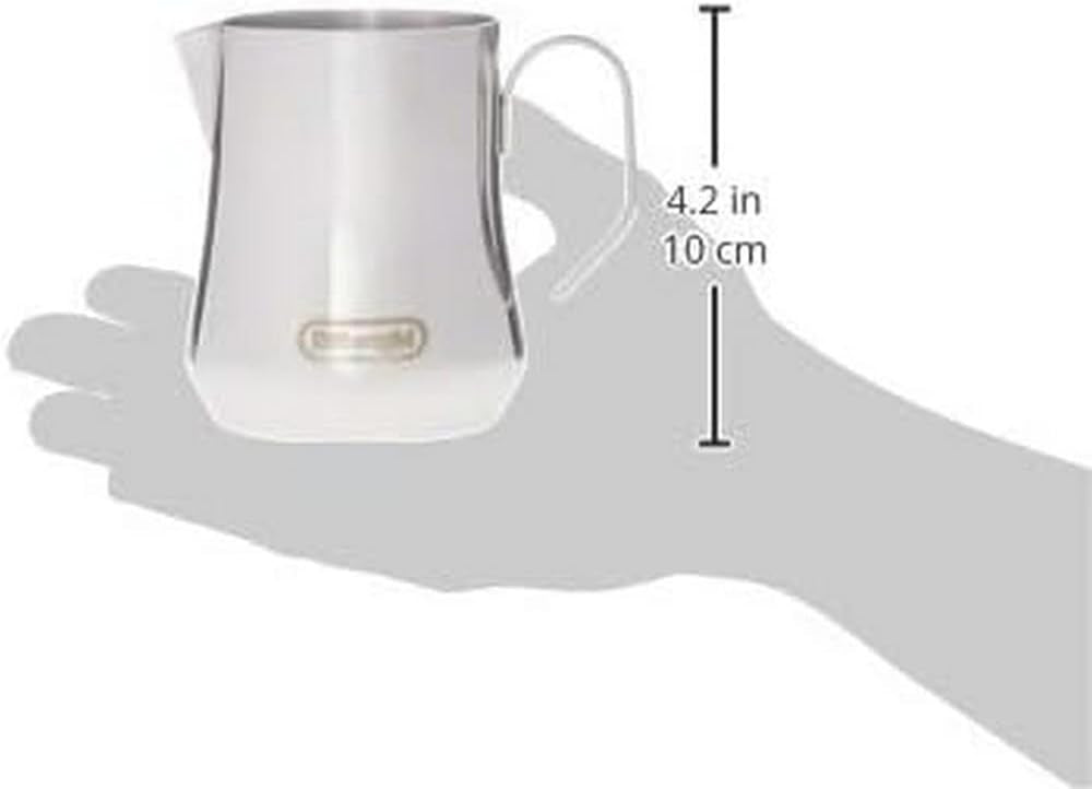 De'Longhi Milk Pitcher DLSC060, ulcior de lapte pentru spumare manuală, mâner ergonomic, capacitate 350 ml, oțel inoxidabil