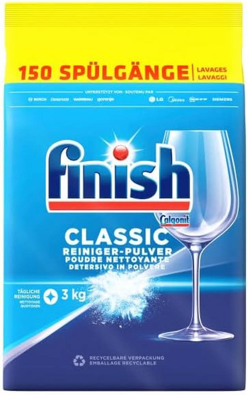Detergent pudră Finish Classic, fără fosfați - pentru un rezultat strălucitor la spălarea vaselor Detergenti Bucatarie Naty Shop