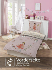 Skybrands Bettwäsche Prinzessin 135X200 [Mit Beutel] Einhorn Mädchen Bettwäsche Baumwolle 2 TLG. 1X Bettbezug 1X Kissenbezug Naty Shop