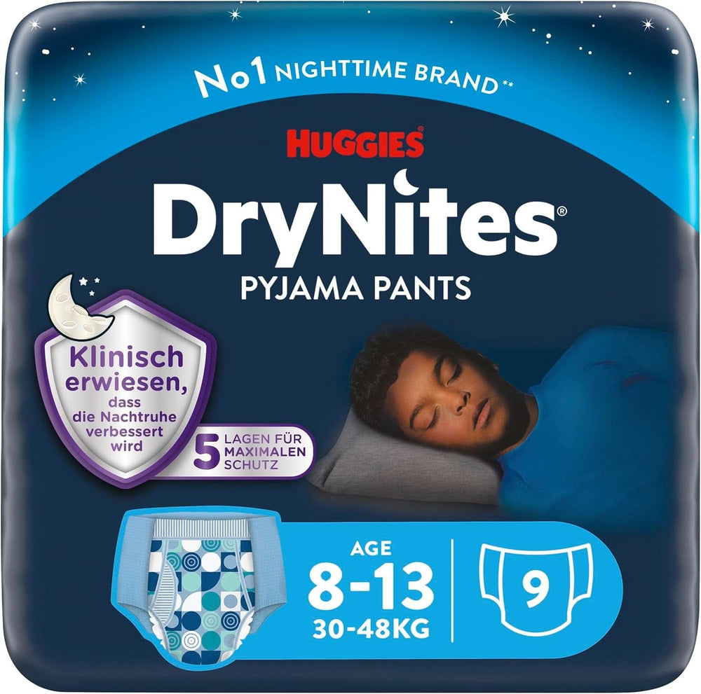 Huggies Drynites Super absorbent night diapers, for boys 8-13 years (30-48 kg), 9 pcs Mother and Child Naty Shop