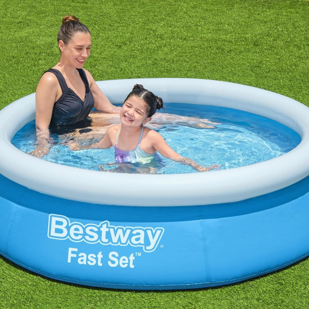 Above ground pool Bestway Fast Set without pump, Ø 183 x 51 cm, blue, round, 940 liters, TriTech material, self-assembly, safety valve, incl. repair patch