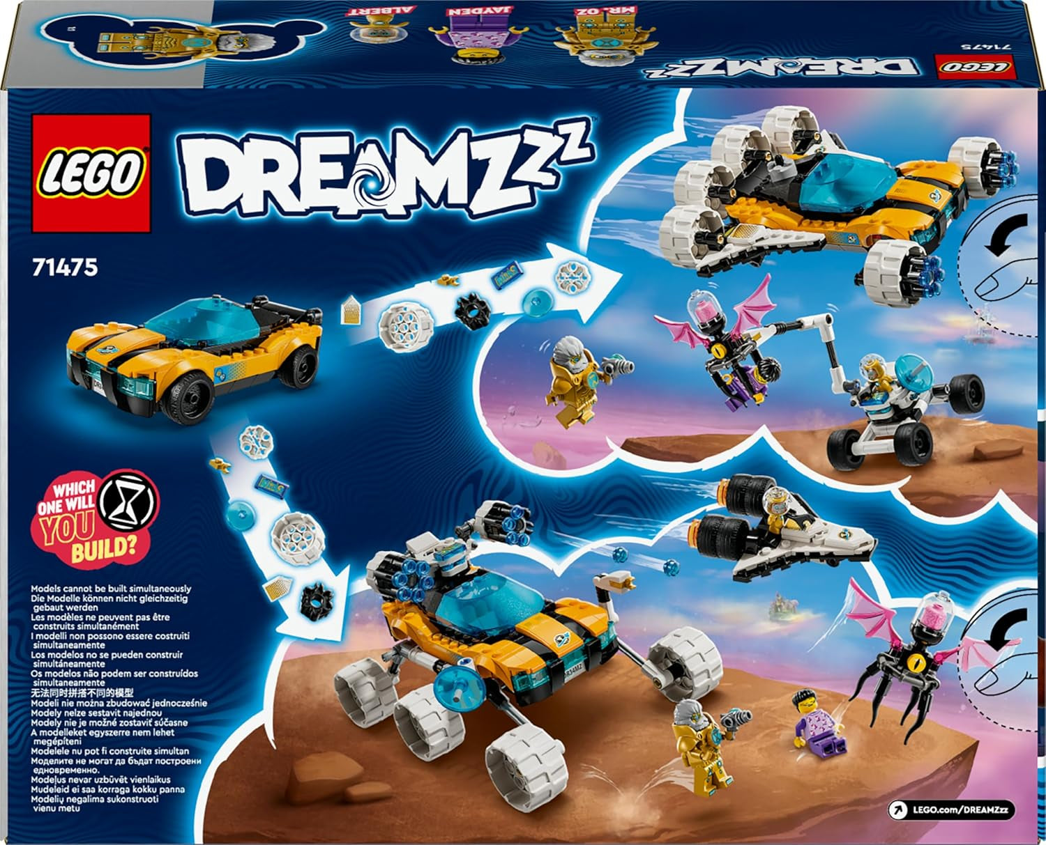 LEGO Dreamzzz 2-In-1 Mr Oz's Space Buggy Toy Car or Space Shuttle Set Includes Mr Oz, Albert and Jayden Minifigures, Space Gift for Kids 8+ 71475 Building Sets Besuche den LEGO-Store