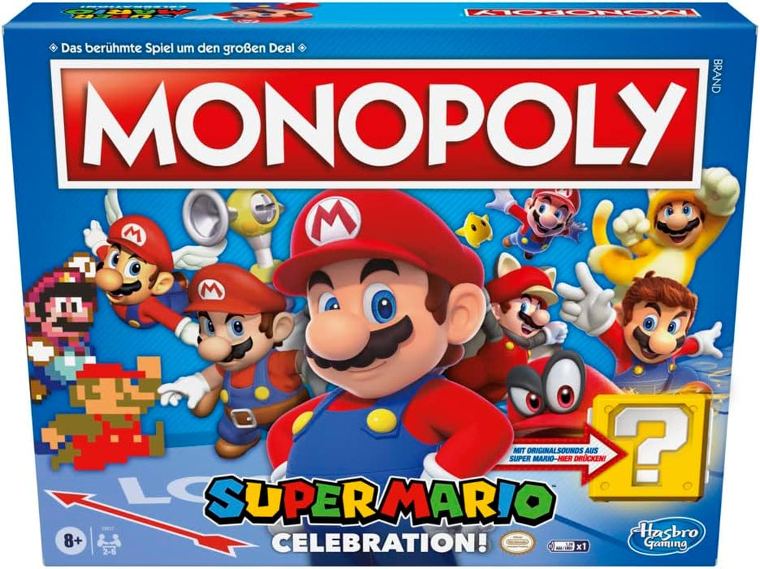 E9517100 Super Mario Celebration Board Game for Super Mario fans ages 8 and up with video game sound effects, Multi, Standard