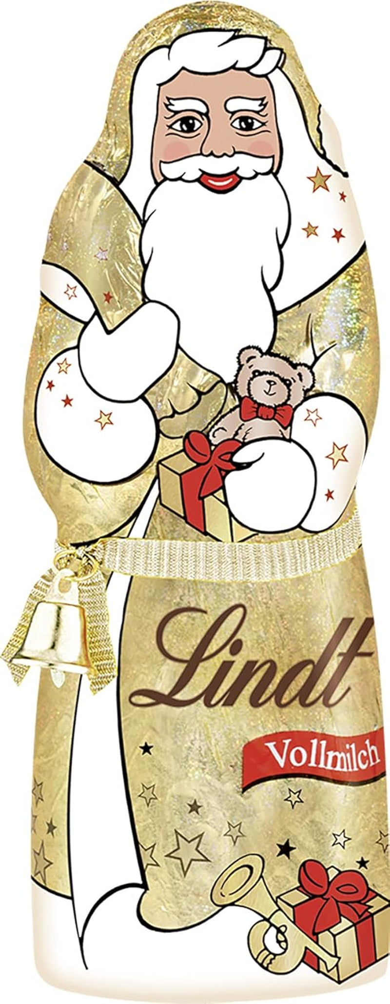 Lindt Santa Glamour, Milk Chocolate, New Design, 1 Pack (18 x 125g)