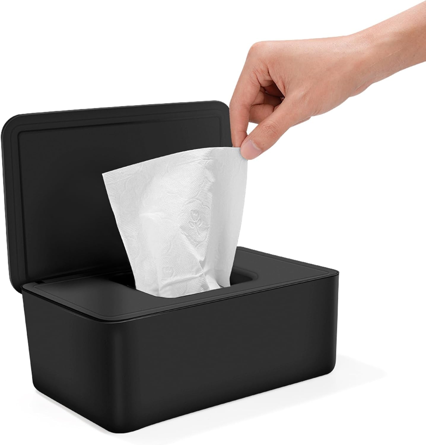 Wet Wipes Box with Lid, Wet Wipes Box, Baby Wet Wipes Dispenser, Waterproof and Sealed Storage Box, Wet Wipes Dispenser for Bathroom, Kitchen, White