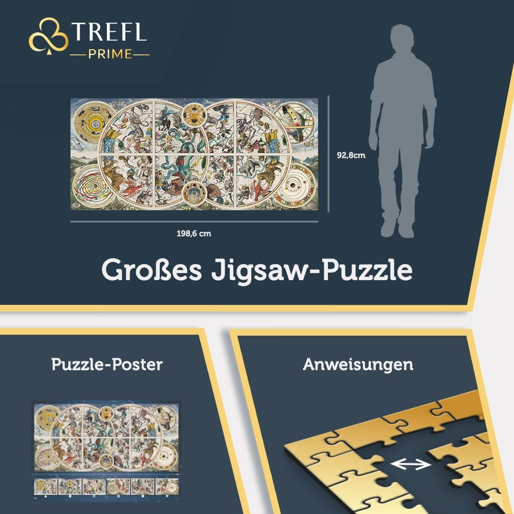 Trefl Prime - Puzzle UFT: Hărți celeste antice - 9000 de piese, puzzle mare cu o hartă celestă antică, cartonul cel mai gros, organic, EKO, divertisment pentru adulți și copii începând cu 12 ani Puzzle Naty Shop