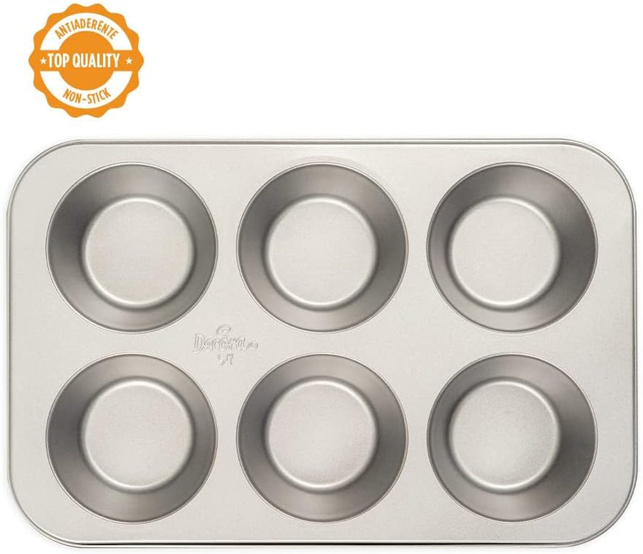 Tray 6 Jumbo Muffins Ø 9 Cm - 34 X 22 X 4.5 cm Baking molds and trays Naty Shop