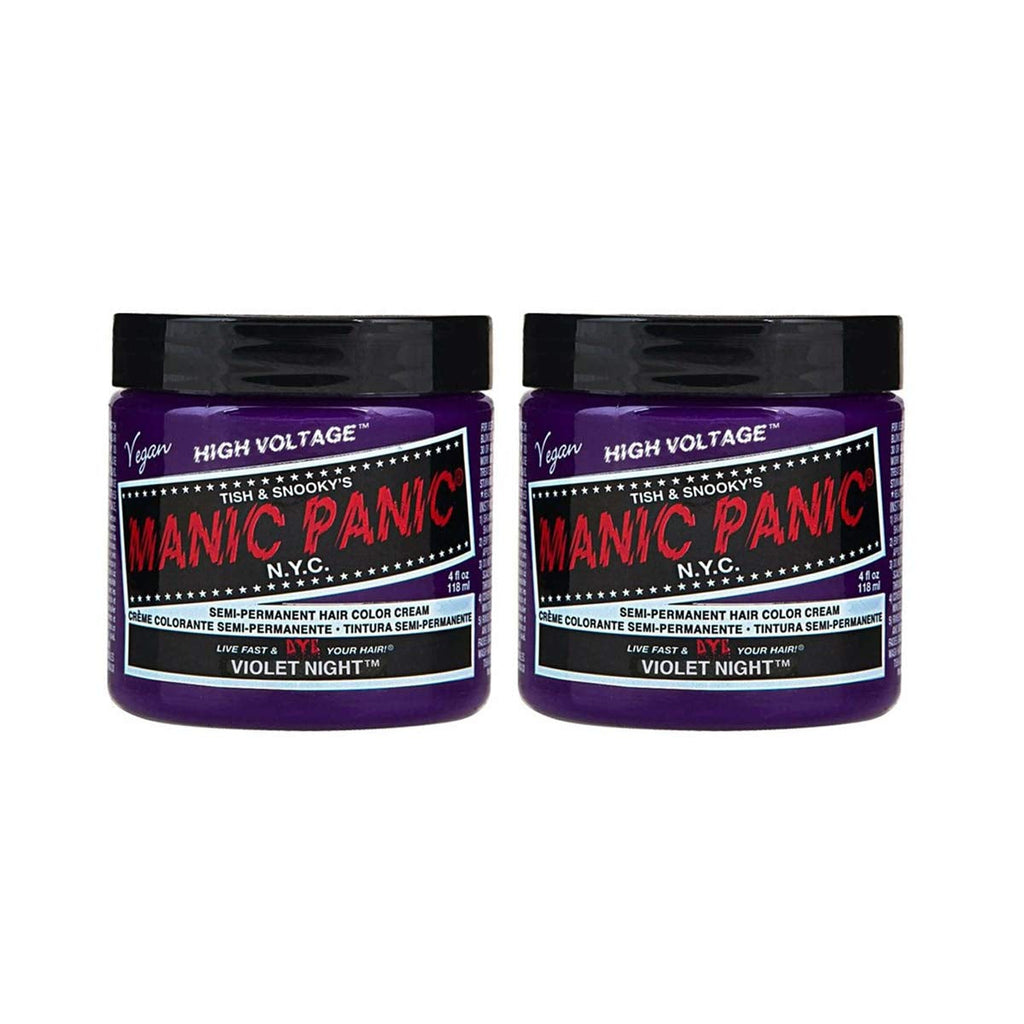 Manic Panic Electric Lizard Classic Cream, vegan, fără cruzime, vopsea de păr verde semipermanentă 118ml Vopsea pentru par Naty Shop Noapte violetă 118 Ml (pachet de 2)