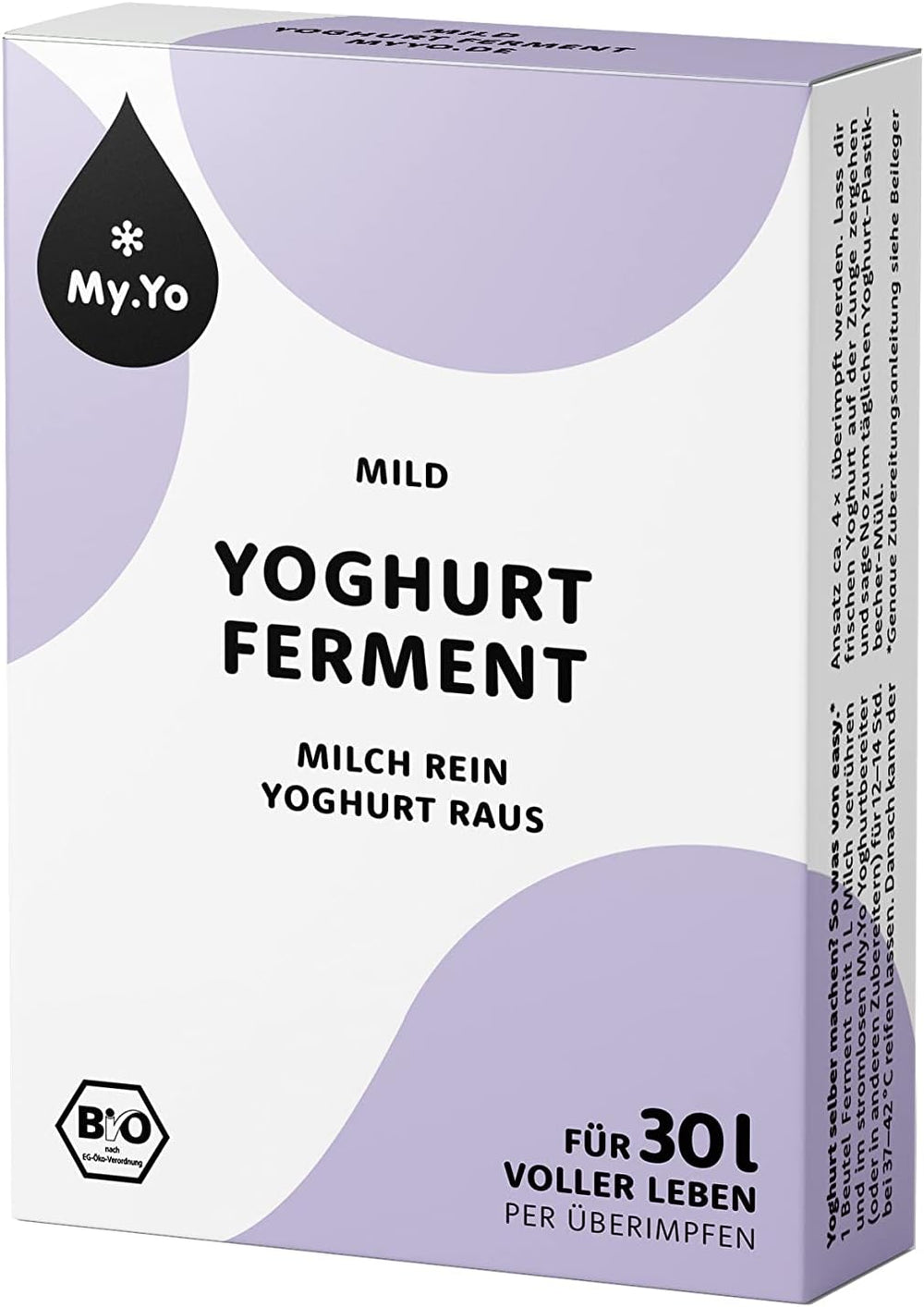 Bio Joghurtferment Mild | 6x5 gr | Joghurtkulturen für bis zu 30 L selbst gemachten mild Joghurt