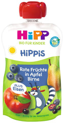 Hipp Organic, blueberries, apples, pears plus Iron Willi Raccoon, pack of 6 (6 X 100 G) Mother and Child Naty Shop Default Title