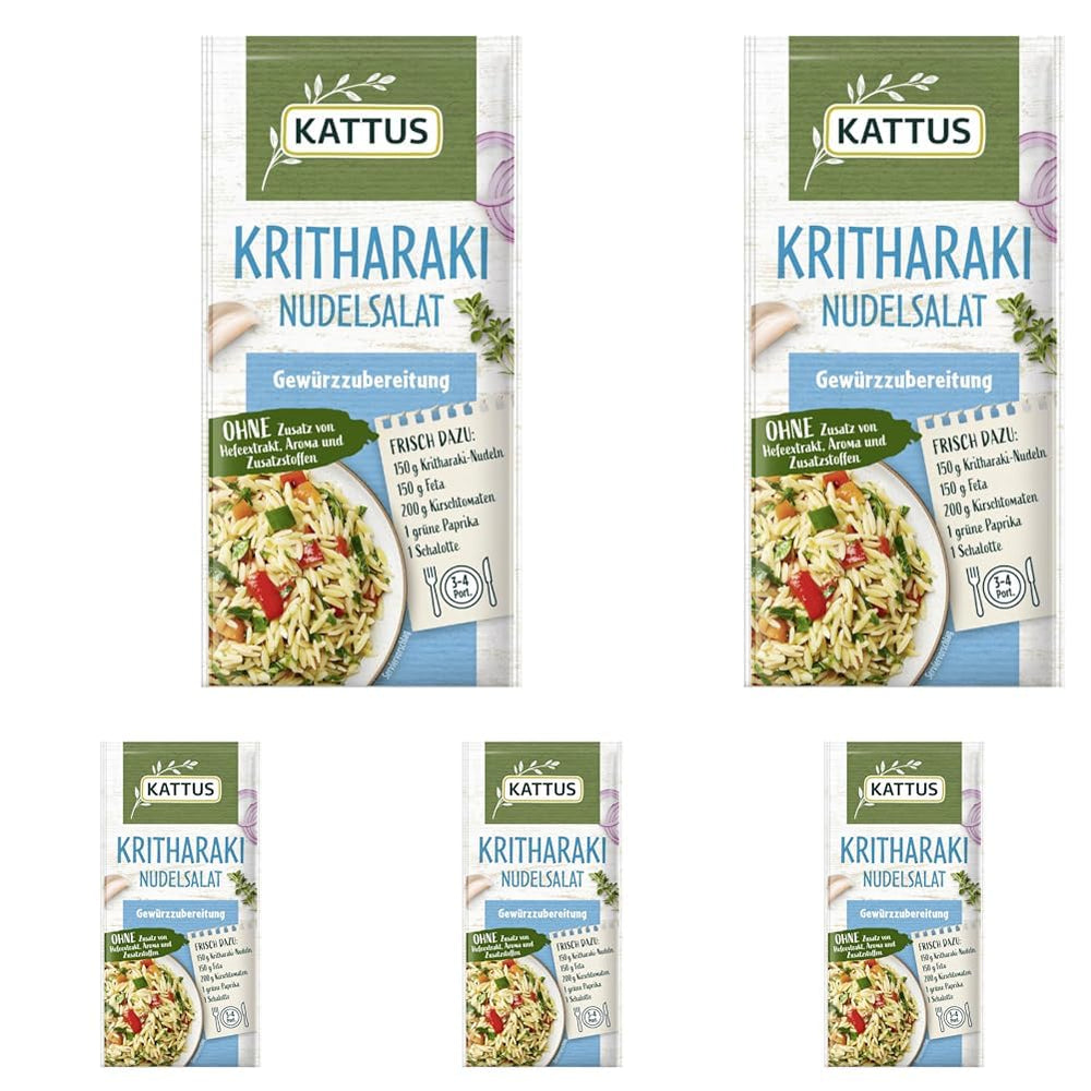- Kritharaki-Nudelsalat Gewürzzubereitung | Seasoning for 3-4 Portions | Ohne Zusatz von Fefeextrakt, Aroma und Zusatzstoffen | 12 g in Bag