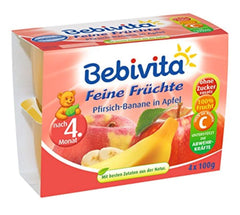 Peach-banana in apple juice, pack of 6 ( 6 X 4 X 100 G ) Mother and Child Naty Shop