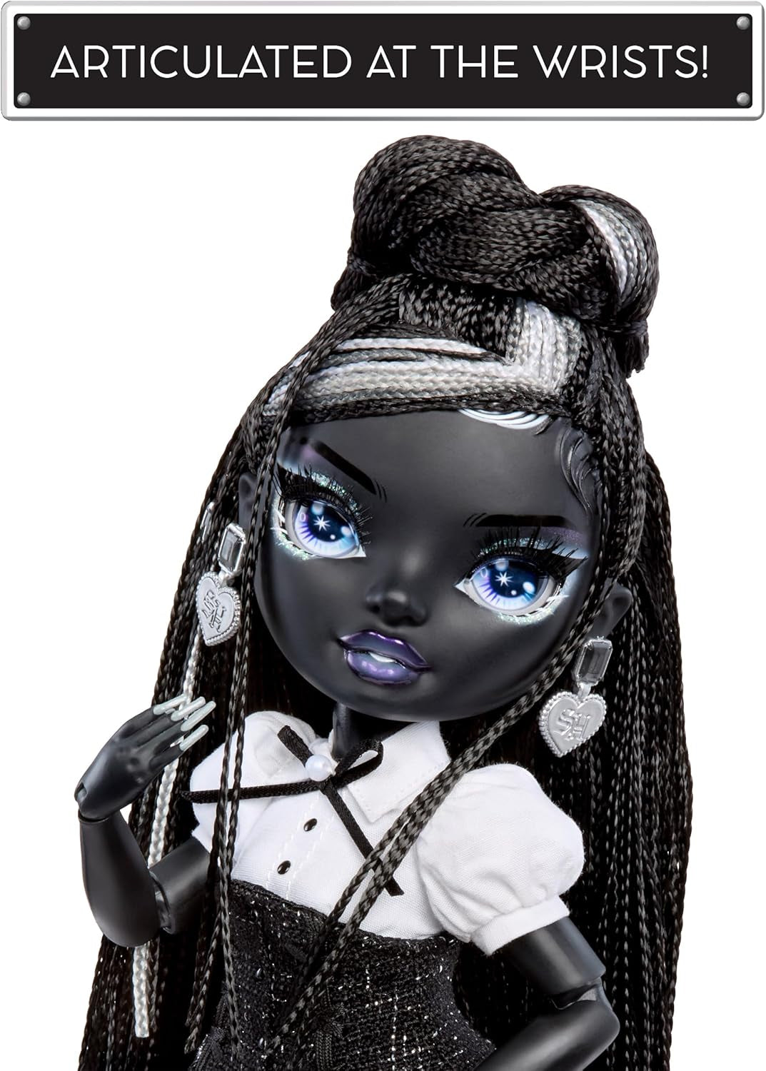 Rainbow High Shadow High Modepuppe – Shanelle Onyx – Schwarzes Haar, 28 cm Modepuppe mit Designer-Outfits, Geeignet für Sammler & Kinder von 6-12 Jahren