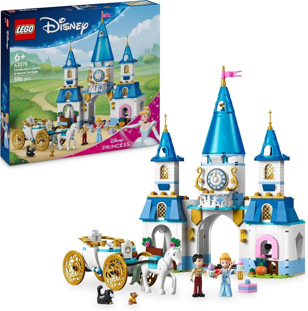 LEGO Ç€ Disney Princess Castle Cinderella and the Horse-drawn Carriage, Set for Girls 6 Years and Up, Fantastic Toy with Princess Cinderella and Prince Charming Mini Dolls, Gift Idea for Disney Fans 43275 Building Sets Beuche den LEGO-Store Default Title
