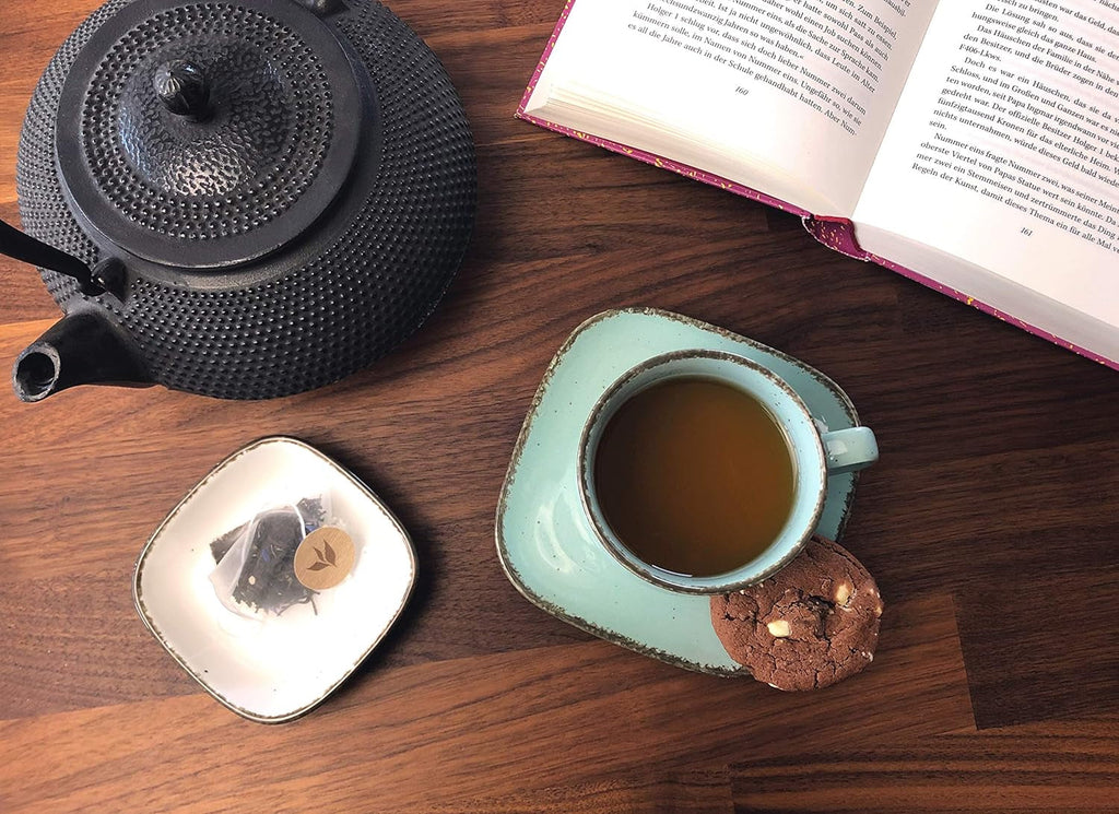 Ceai de fructe în pliculețe piramidale Portocale și căpșuni - Strandmöwe 15 pliculețe Mehr Meer Sylter Teekontor