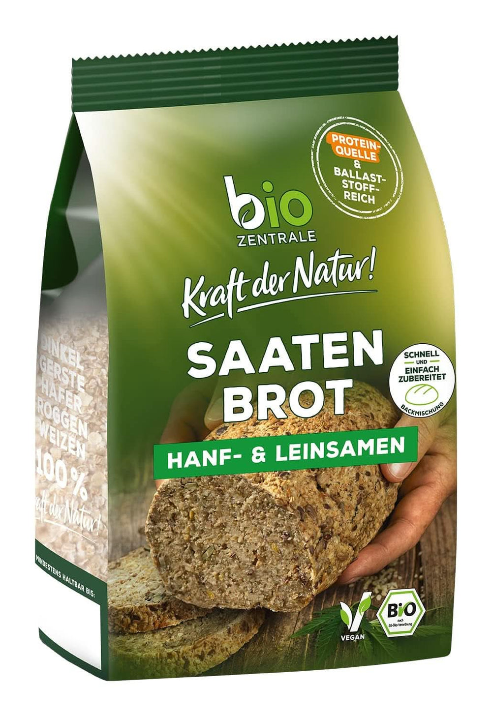 Biozentrale, bread baking mix with hemp seeds and flax seeds, organic, 500 grams Kitchen Naty Shop 500 grams Hemp and flax seeds