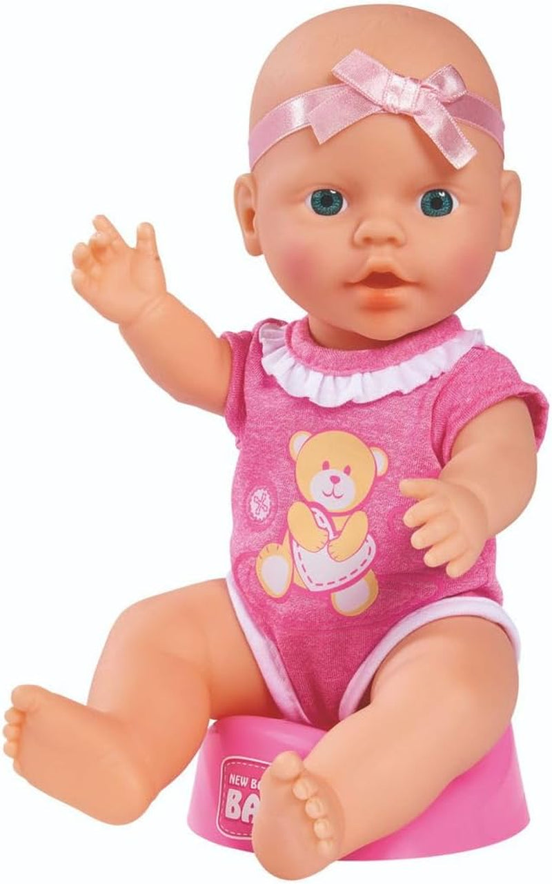 Simba 105030069 - New Born Baby Doll, vinyl doll with drinking and feeding function, with birth certificate and accessories, 4 pieces, 30 cm, doll, from 3 years Naty Shop Dolls