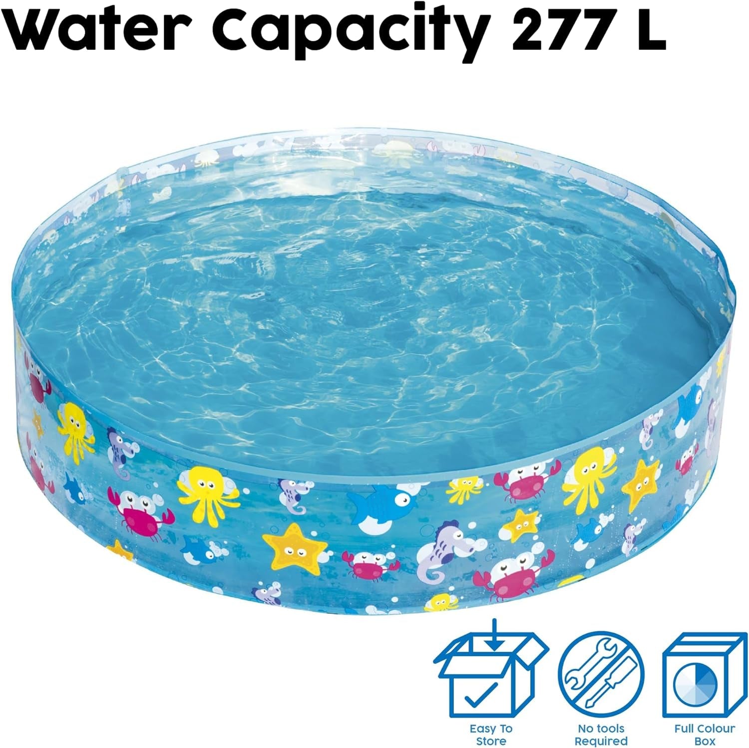 Children's pool Bestway FillN Fun, Sparking Sea, 122 x 25 cm, BW55028, Multicolor, 122 x 122 x 25 cm