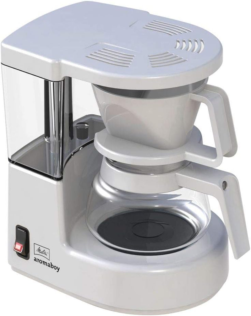 Melitta Aromaboy – aparat mic de cafea cu filtru și carafă de sticlă, pentru până la 2 cești de cafea, negru