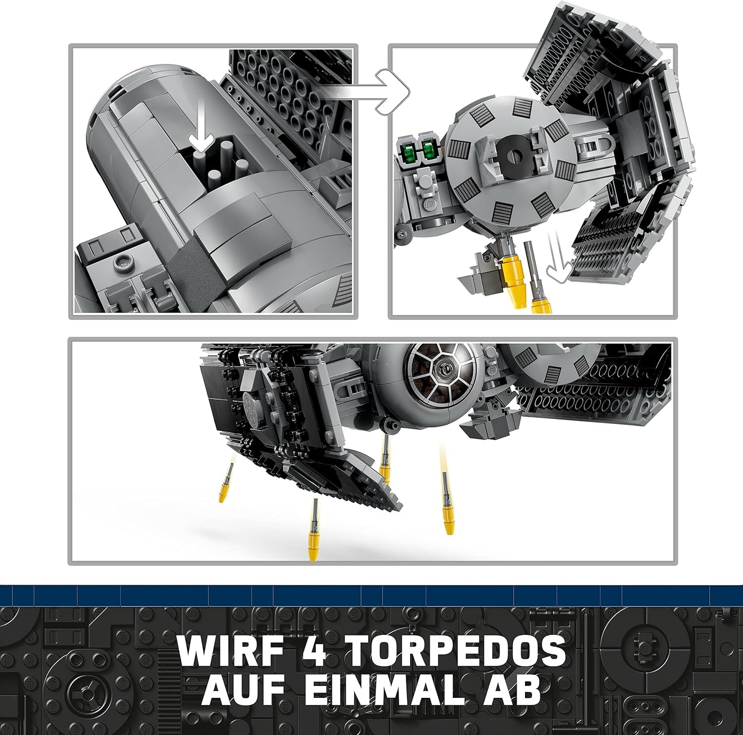 LEGO Star Wars TIE Bomber Model Kit with Darth Vader Minifigures with Lightsaber and Gonk Droid, Starfighter Buildable Toy as a Gift 75347 Building Sets Besuche den LEGO-Store