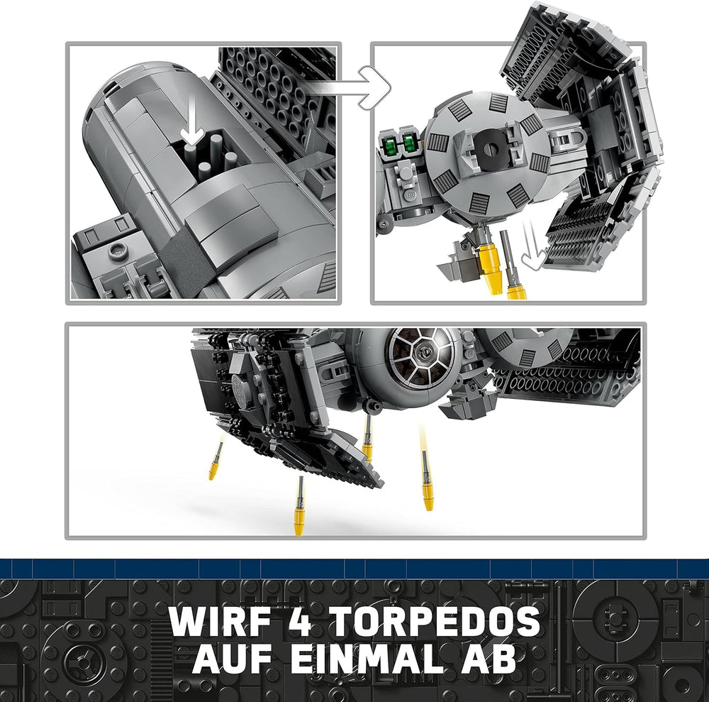 LEGO Star Wars TIE Bomber Model Kit with Darth Vader Minifigures with Lightsaber and Gonk Droid, Starfighter Buildable Toy as a Gift 75347 Building Sets Besuche den LEGO-Store