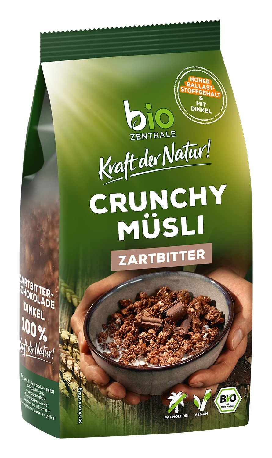 Crispy muesli with berries Biozentrale | 375 g organic Muesli | Ideal for breakfast and your cup of takeaway muesli | An alternative to muesli bars