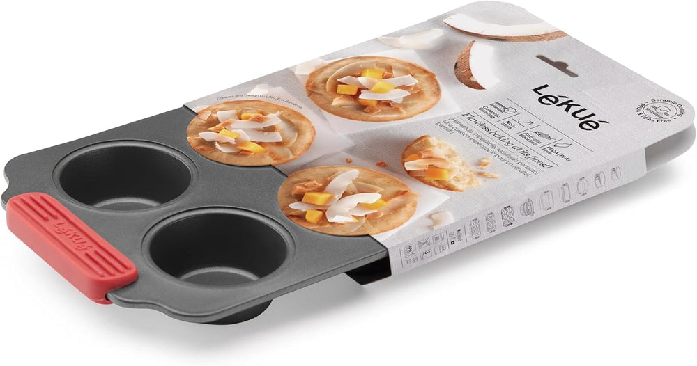 Lékué Muffin-Backform, Antihaftbeschichte, Metall, 6 Mulden Molds and baking trays Naty Shop