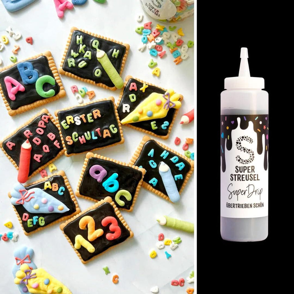 Super Drip Black Cake Glaze Cake Melts Chocolate 300 grame Glazuri si Decor Naty Shop