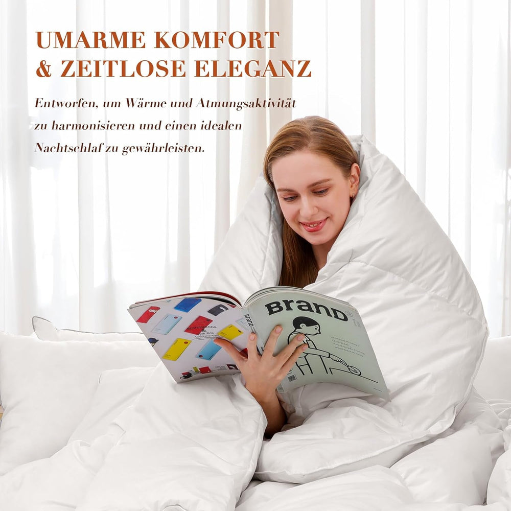 Down Duvet 135X200 All Seasons 100% Cotton 4 Seasons Duvet 135X200 With Goose Down And Feathers High Fluffy 3D Baffle Box Medium Warmth Quilts & Quilts Naty Shop